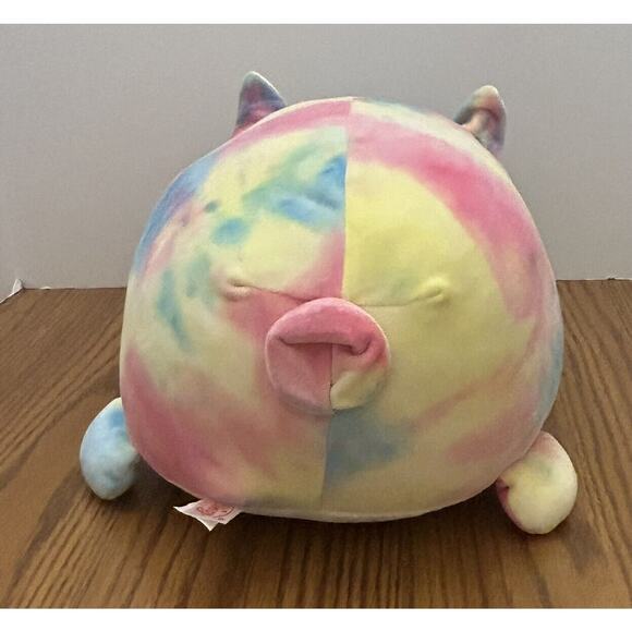 Linzy Comfort Cat Plush Kitty Tie Dye Watercolor Plush Stuffed Animal Toy 16" - Picture 3 of 10